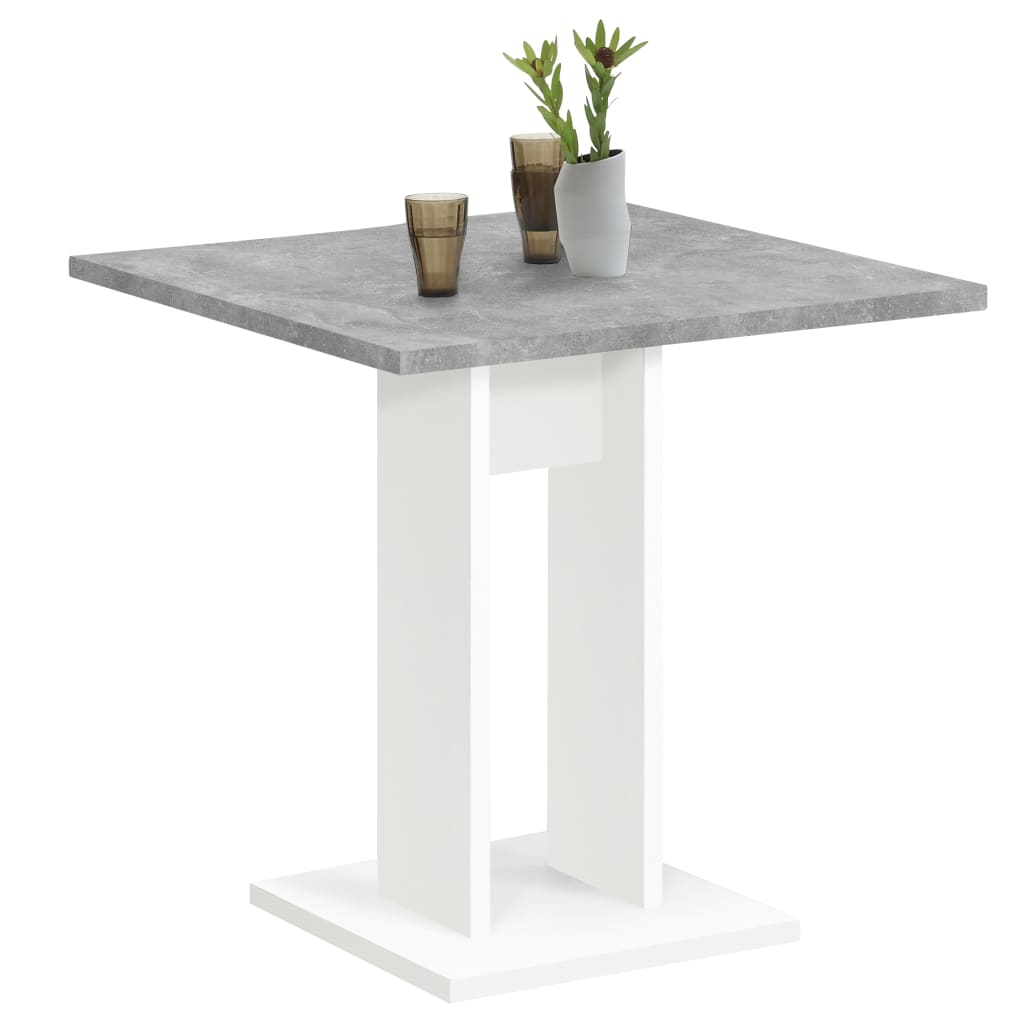 FMD Dining Table 70 cm Gray concrete and white
