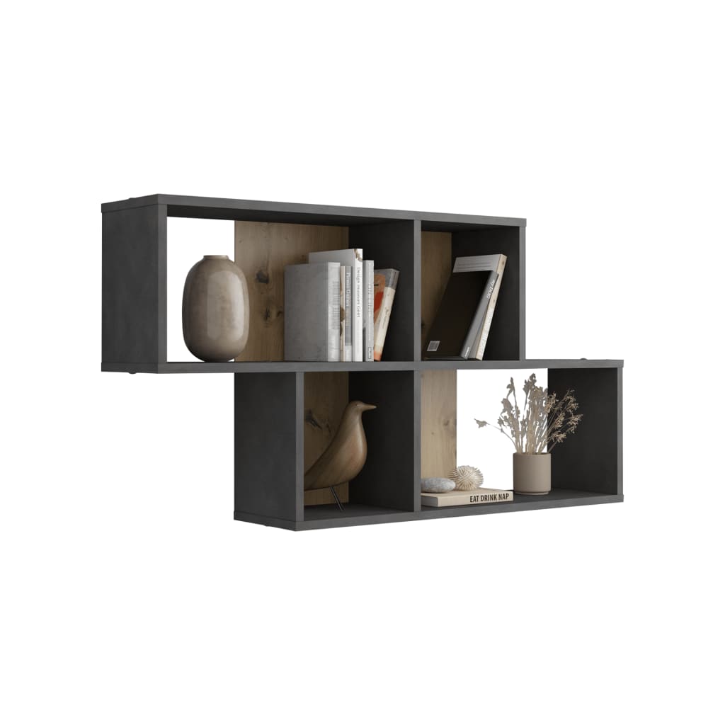 FMD Wall shelf with 4 Matera Matera Crafts Compartments
