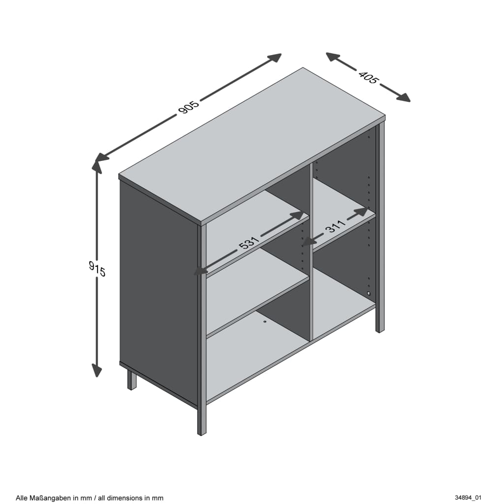 FMD bequem mit 5 offenen Fächern handgefertigter Stahlstahl