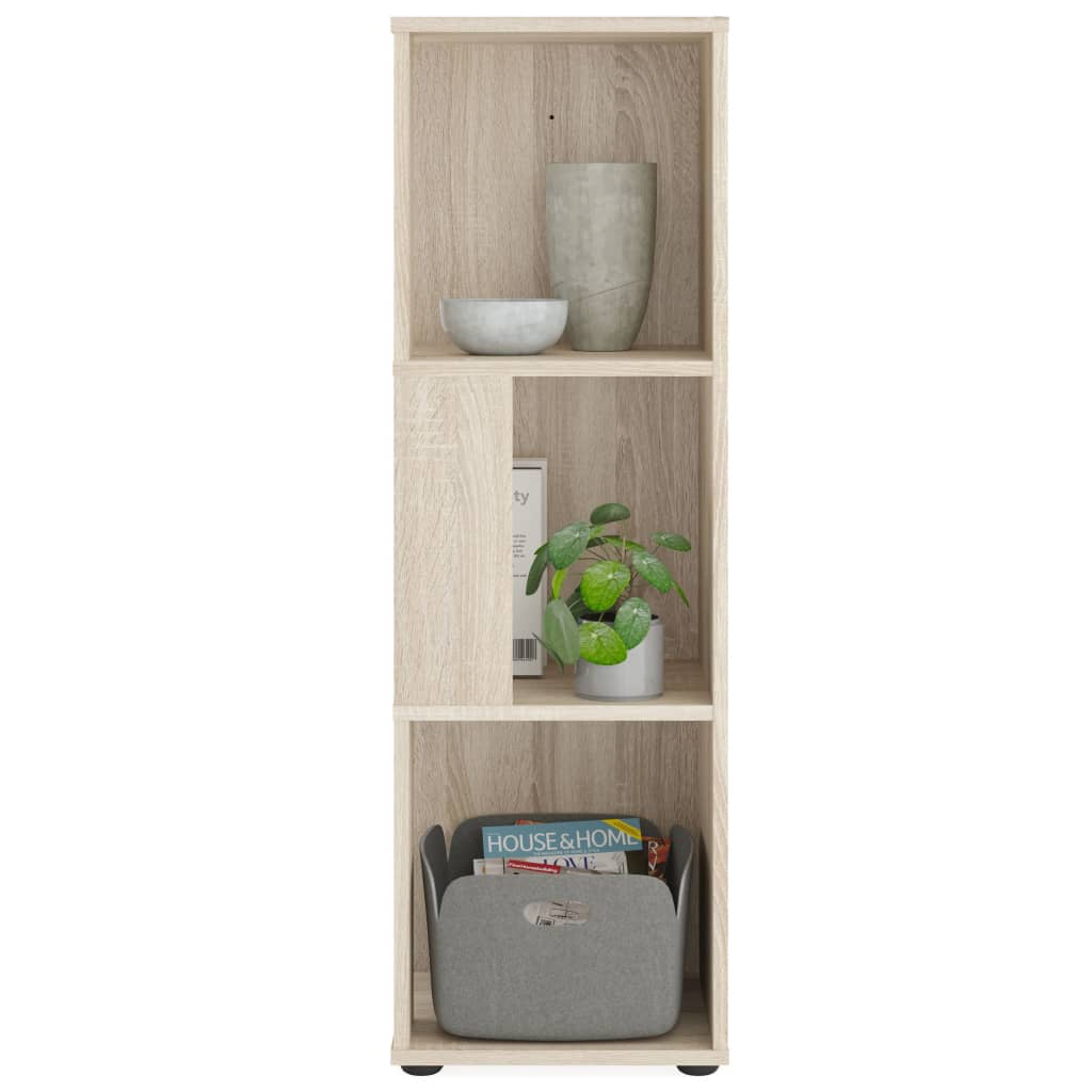 FMD Corner shelf with 6 Sonoma oak lateral compartments