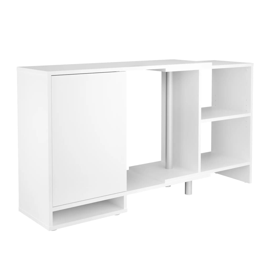 FMD Angle modular storage unit with white open shelf