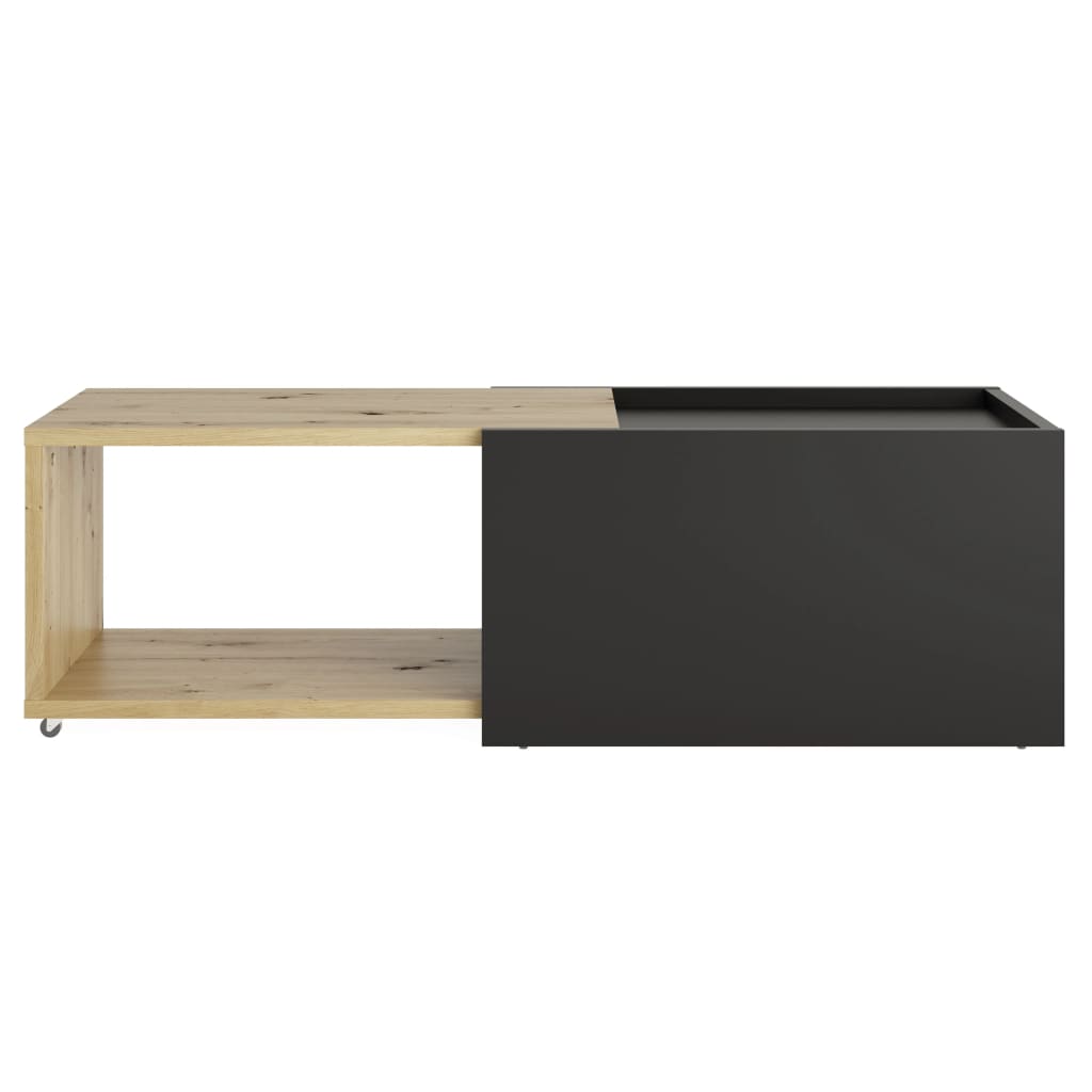 FMD Extendable coffee table craft and black oak
