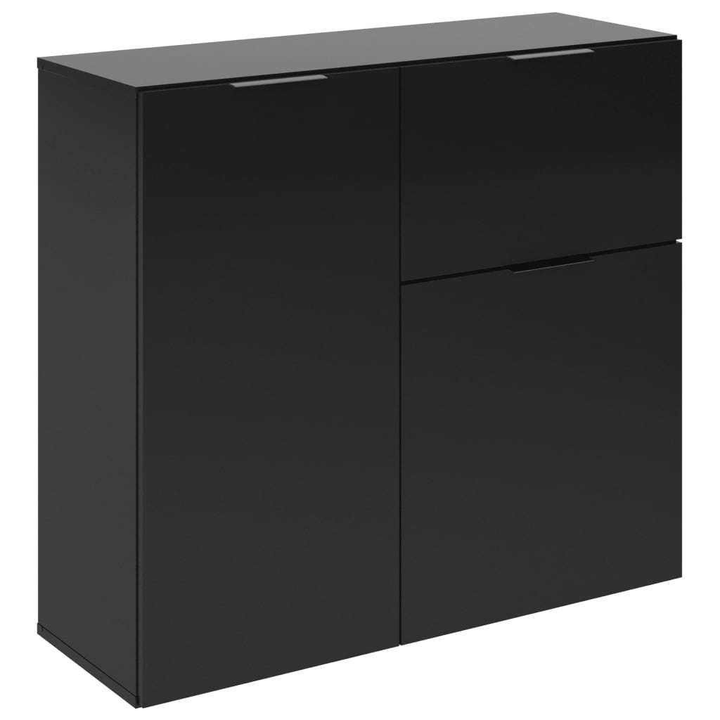 FMD bequem mit Schubladen und Türen 89.1x31.7x81.3 cm schwarz