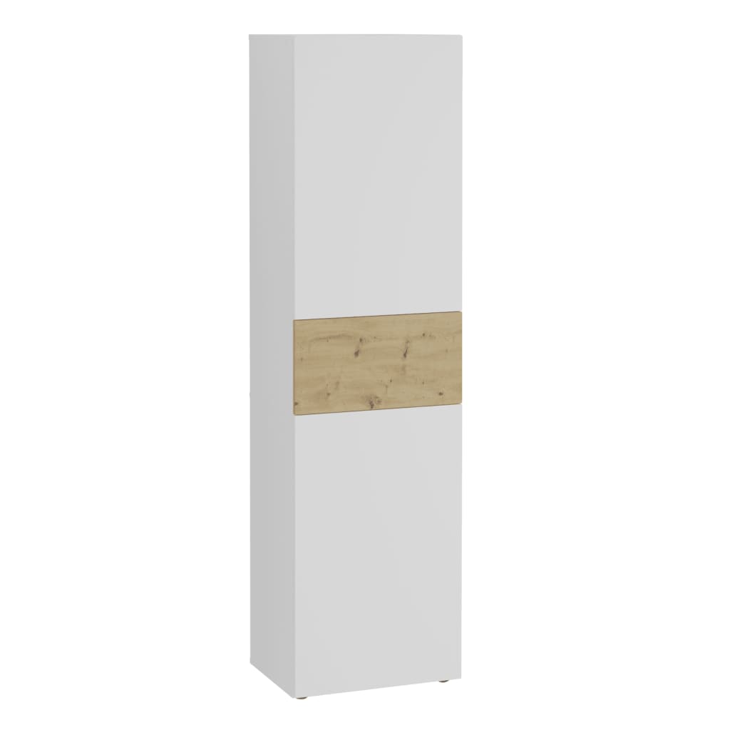 FMD Cabinet with 2 doors 54.5x41.7x199.1 cm white and craft oak