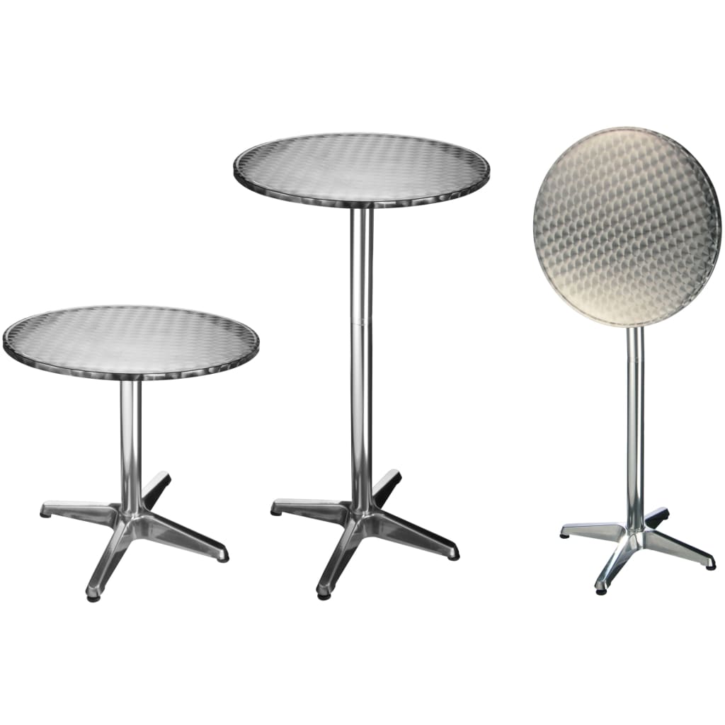 HI Table de bistro-bar pliable Aluminium Rond 60 x 60 x (58-115) cm