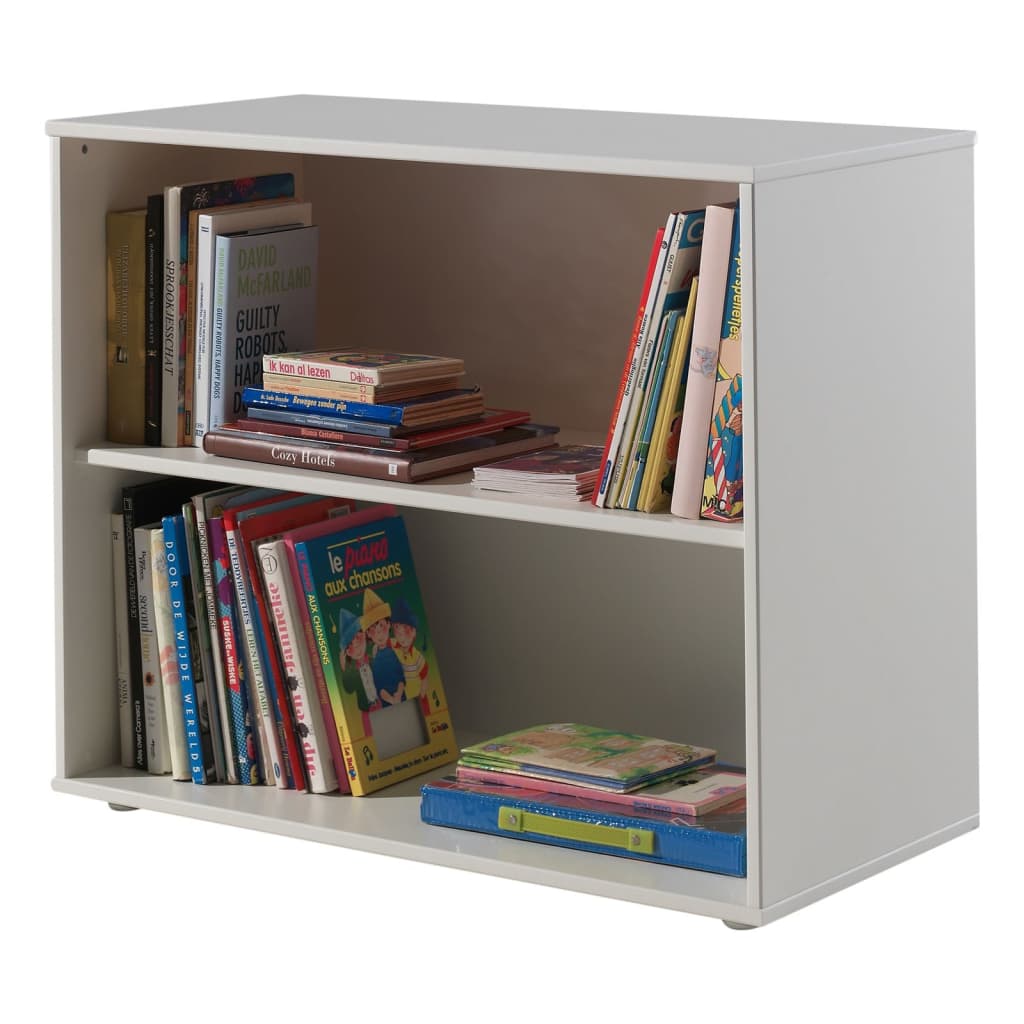 Vipack Library 2 levels Pino Wood White