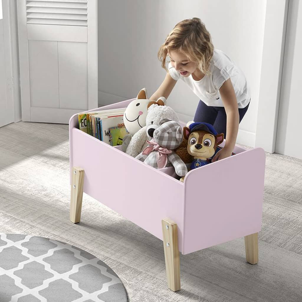 Vipack Kiddy Wood Old Pink Toy Box