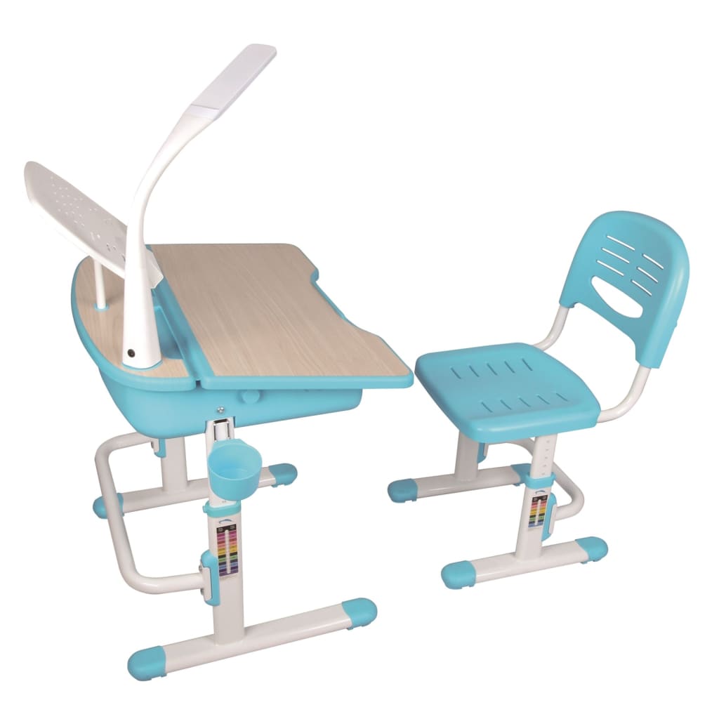 Vipack Bureau Regolable Child con sedia azzurro e blu bianco