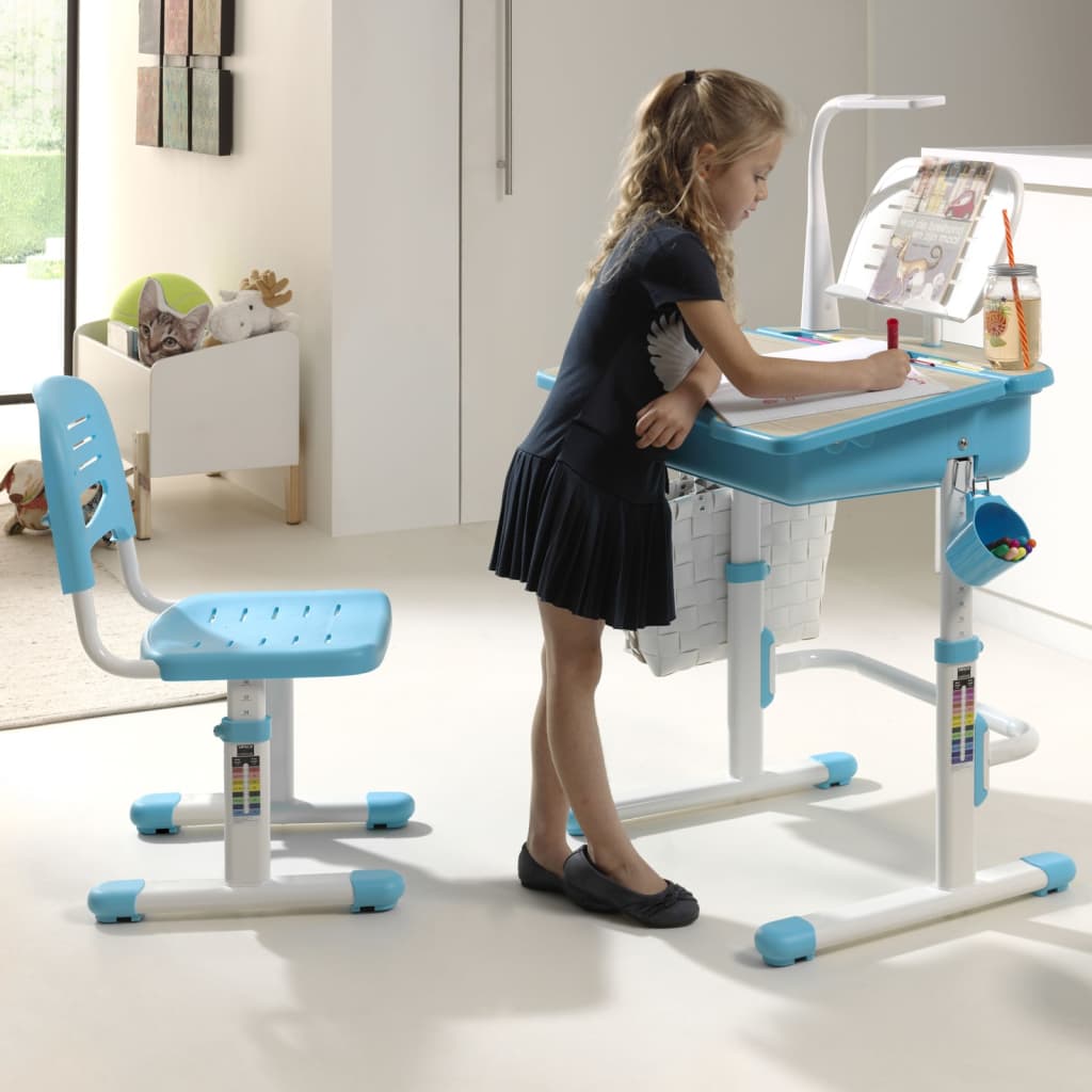 Vipack Bureau Adjustable Child with Light and White Blue Chair