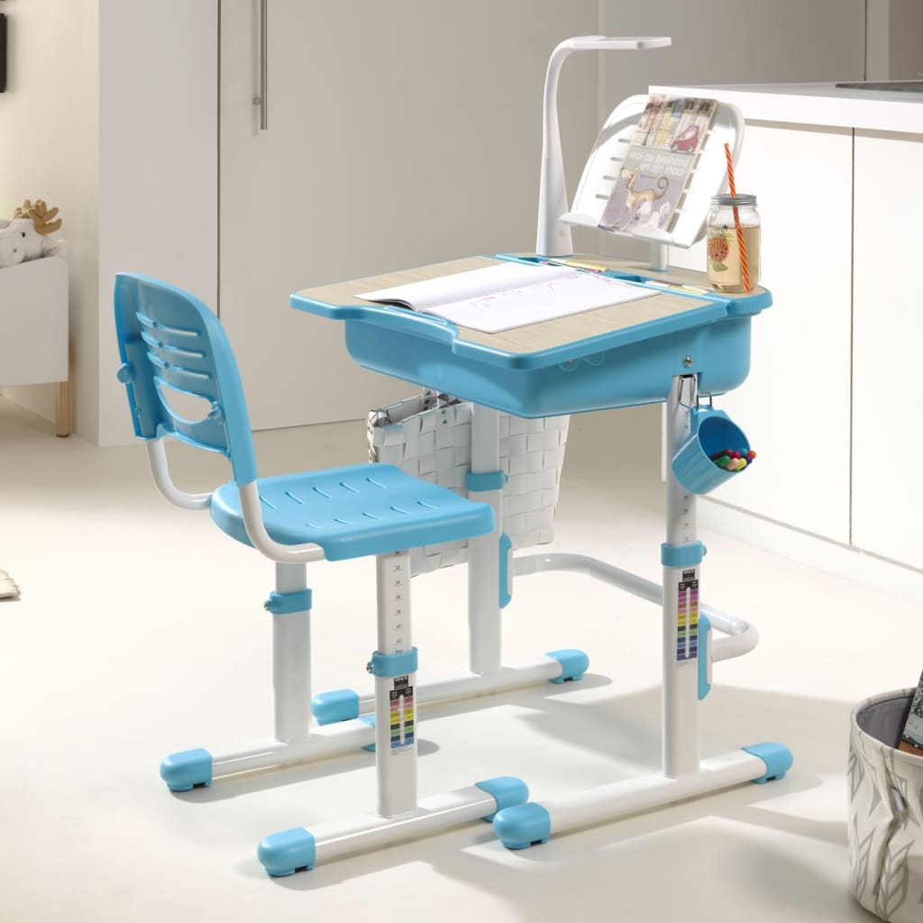 Vipack Bureau Regolable Child con sedia azzurro e blu bianco