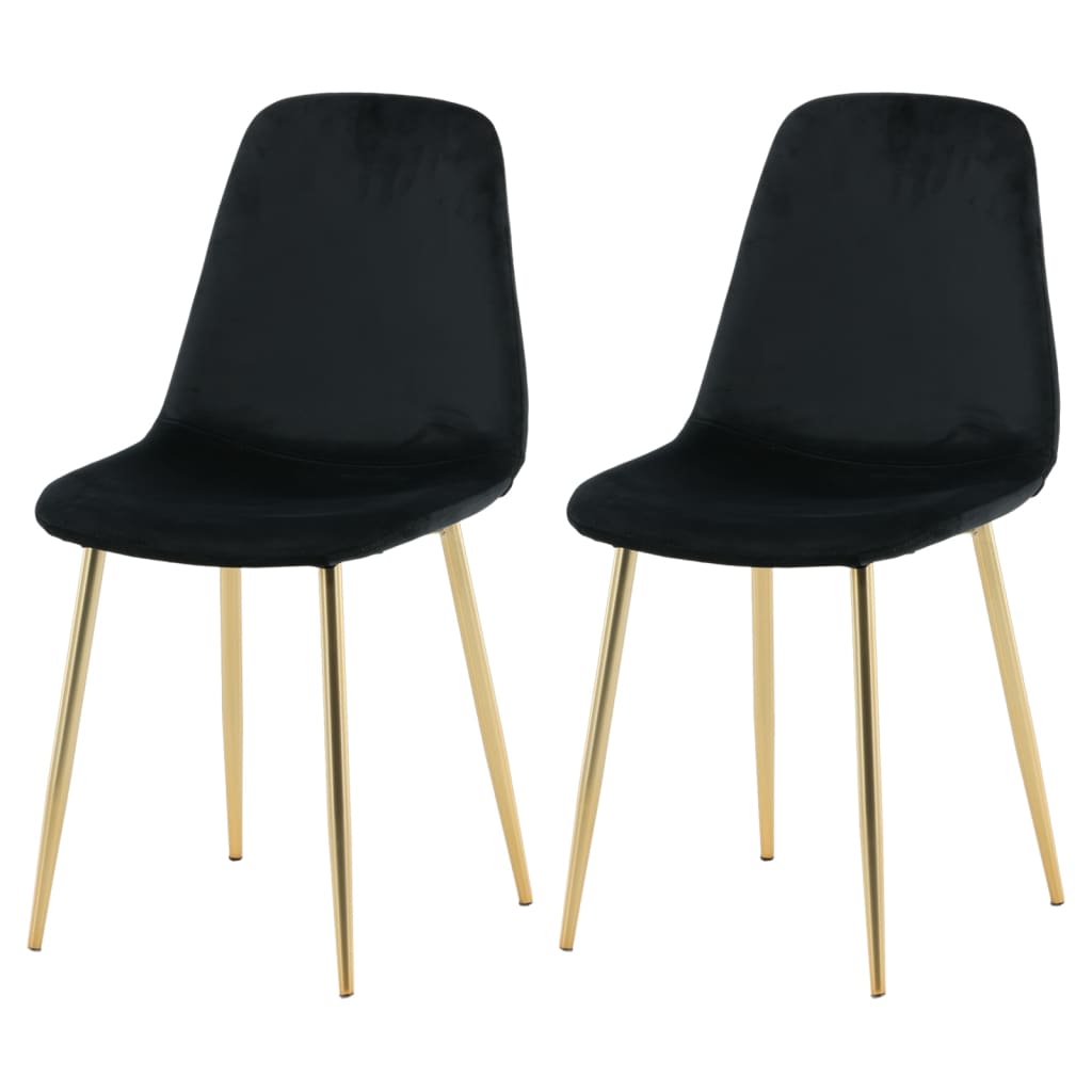 Venture Home Dining Chairs Lot of 2 Polar Velvet Black And Brass