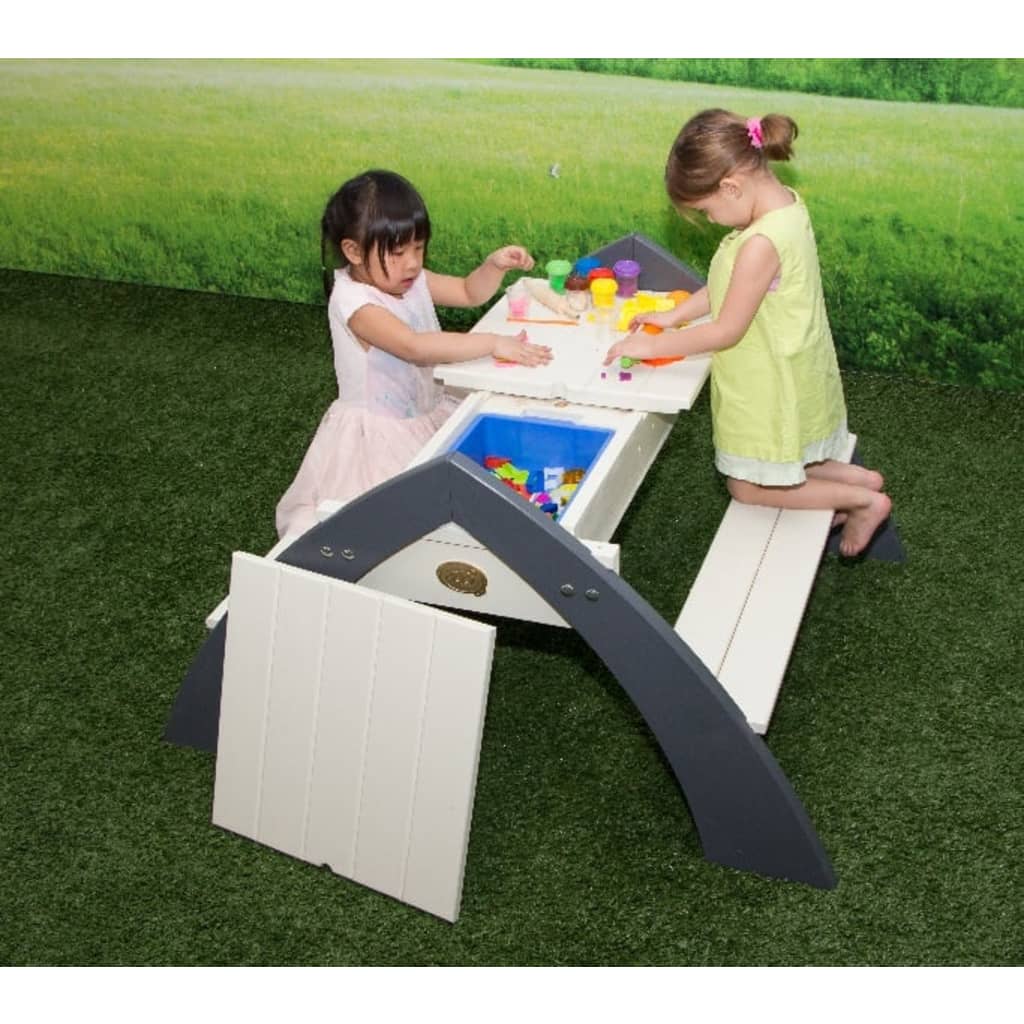 AXI Children's picnic table Delta gray and white A031.023.00