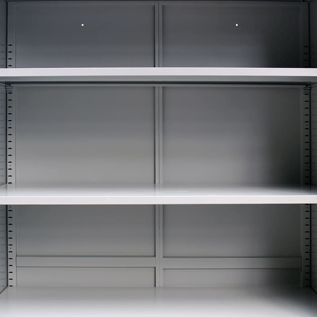 Office cabinet with 2 steel doors 90 x 40 x 180 cm gray