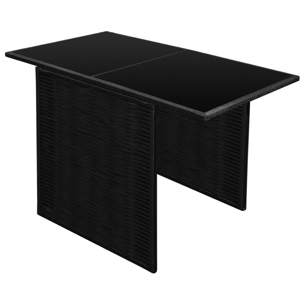 Mobilier de bistro 3 pcs avec coussins Résine tressée Noir