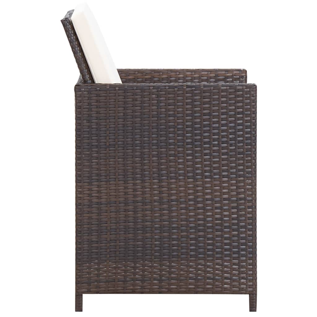 Gebaut -Gartenmöbel und Kissen 9 Stcs Brown Rattan