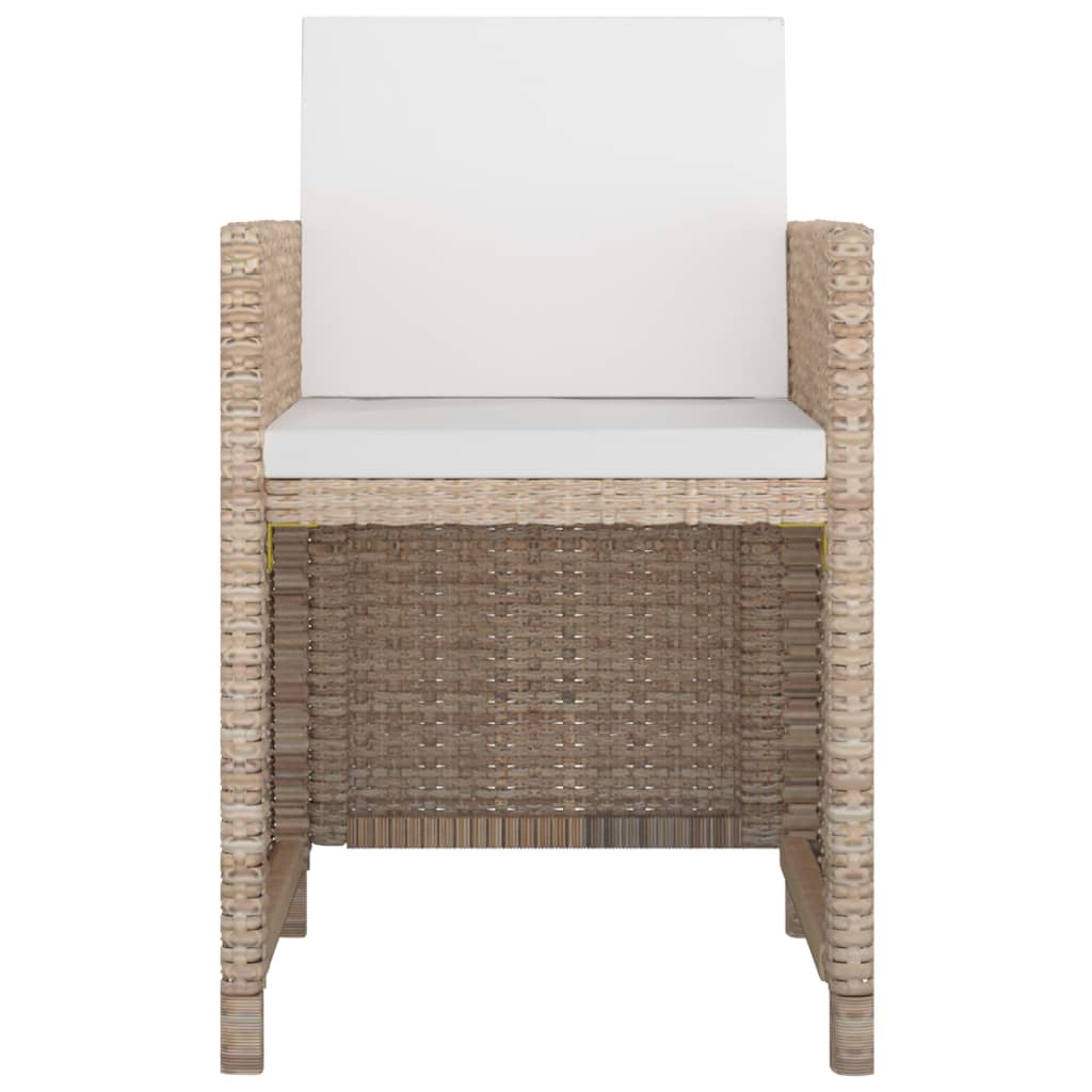 Mobili da giardino con cuscini 9 pz. Resina intrecciata beige