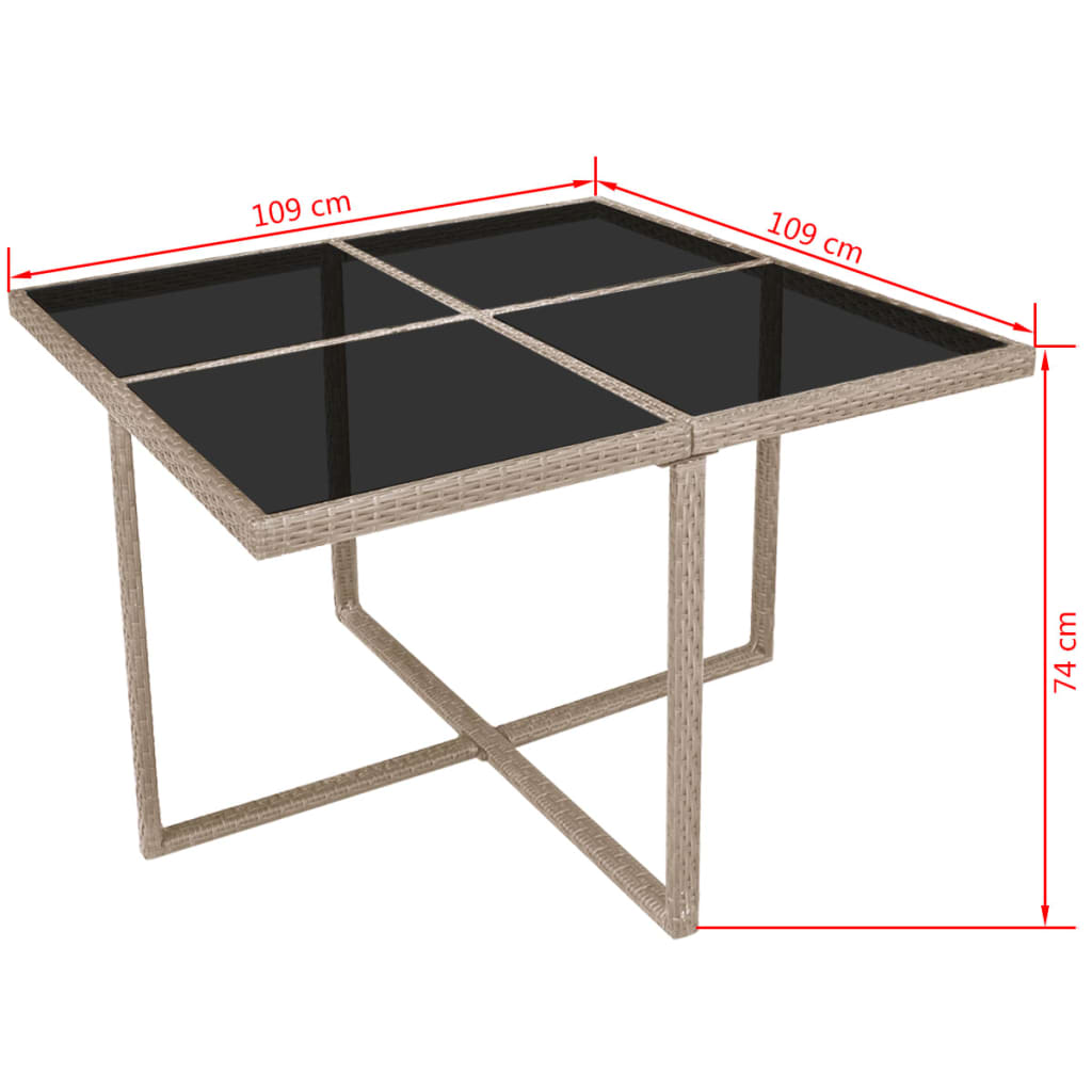 Gebaute Gartenmöbel mit 9 Stcs Beige Rattan -Kissen