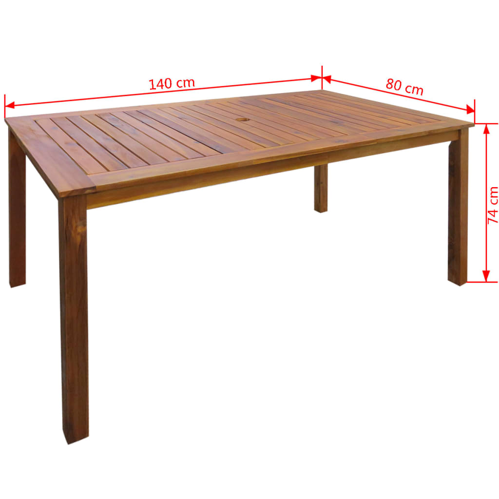 Jeu de salle à manger d'extérieur 7 pcs Bois d'acacia solide