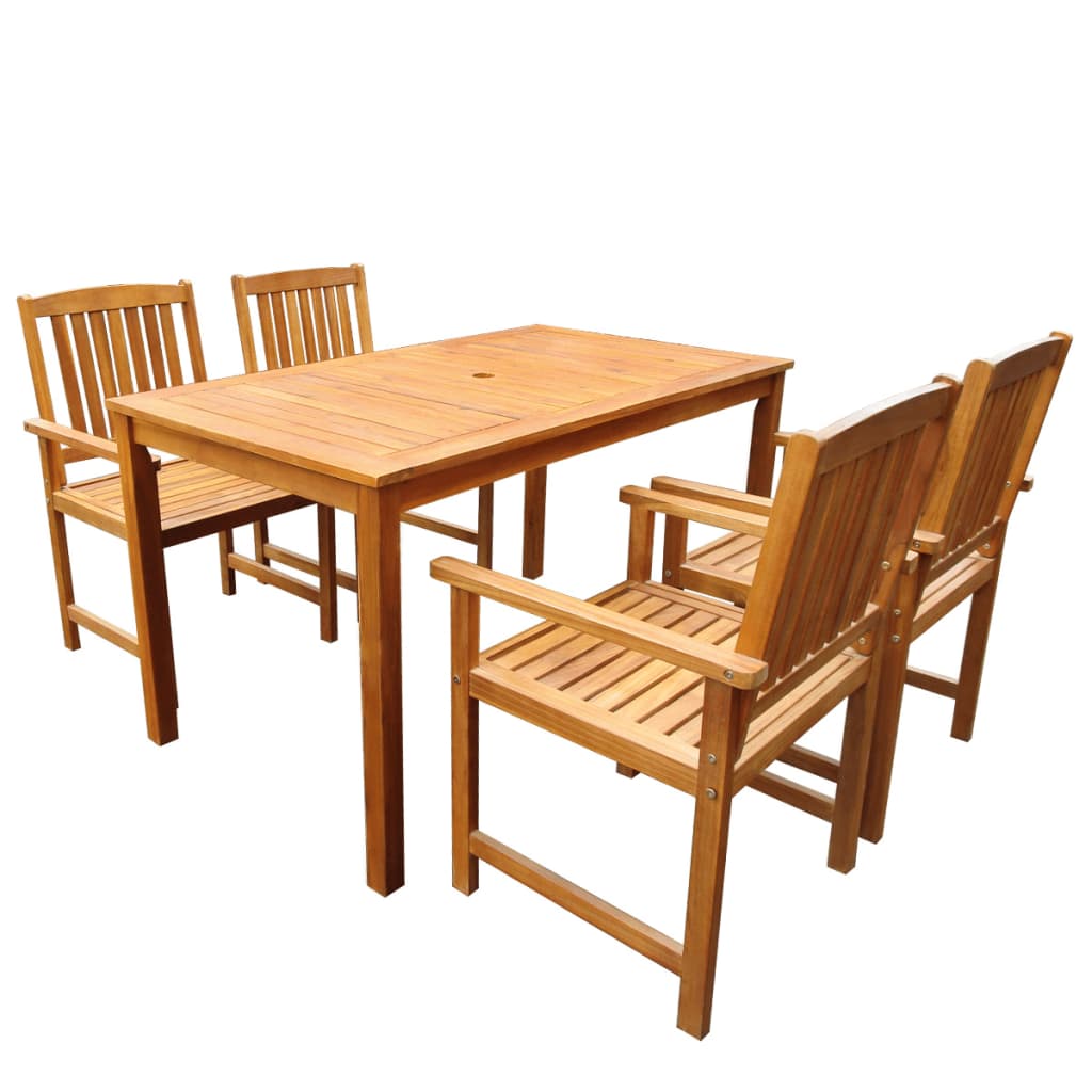 Mobili da pranzo per esterno 5 pz. Legno massello di acacia