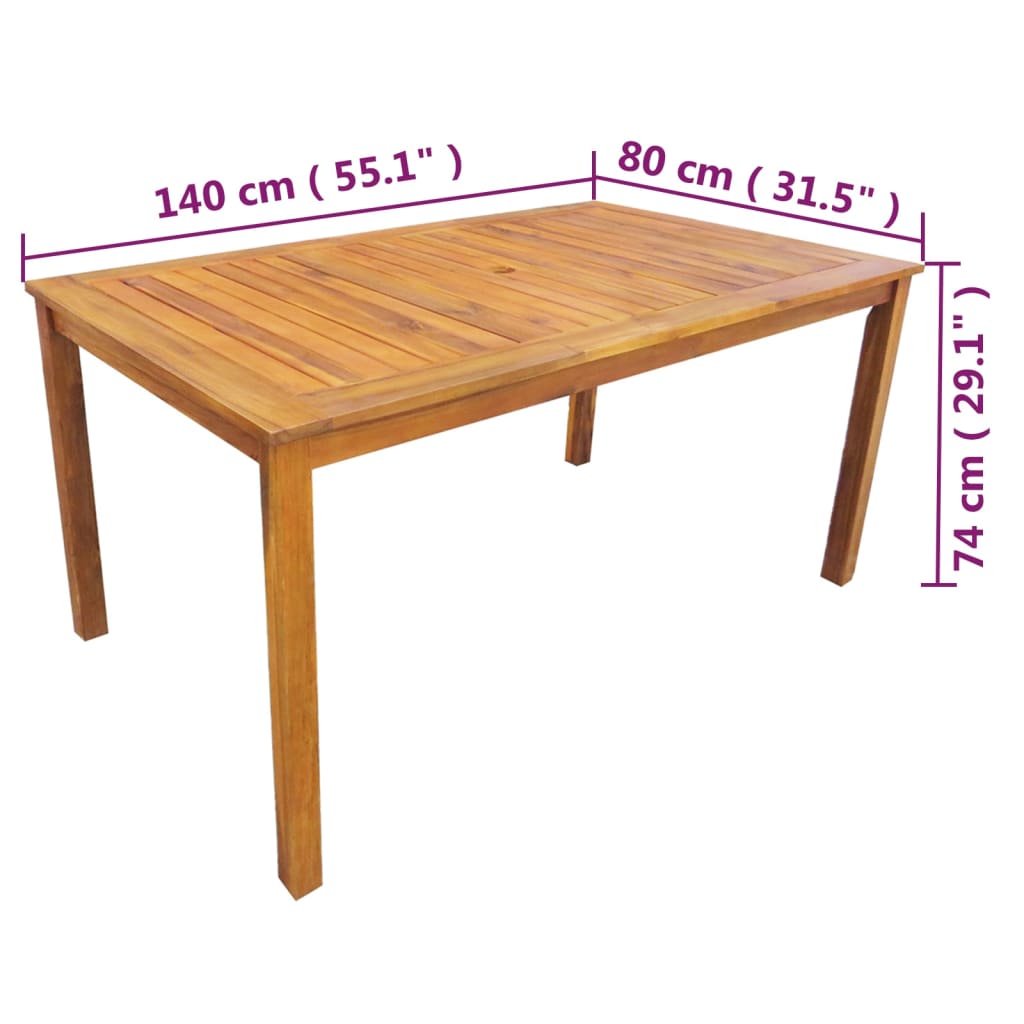 Mobili da pranzo per esterno 5 pz. Legno massello di acacia