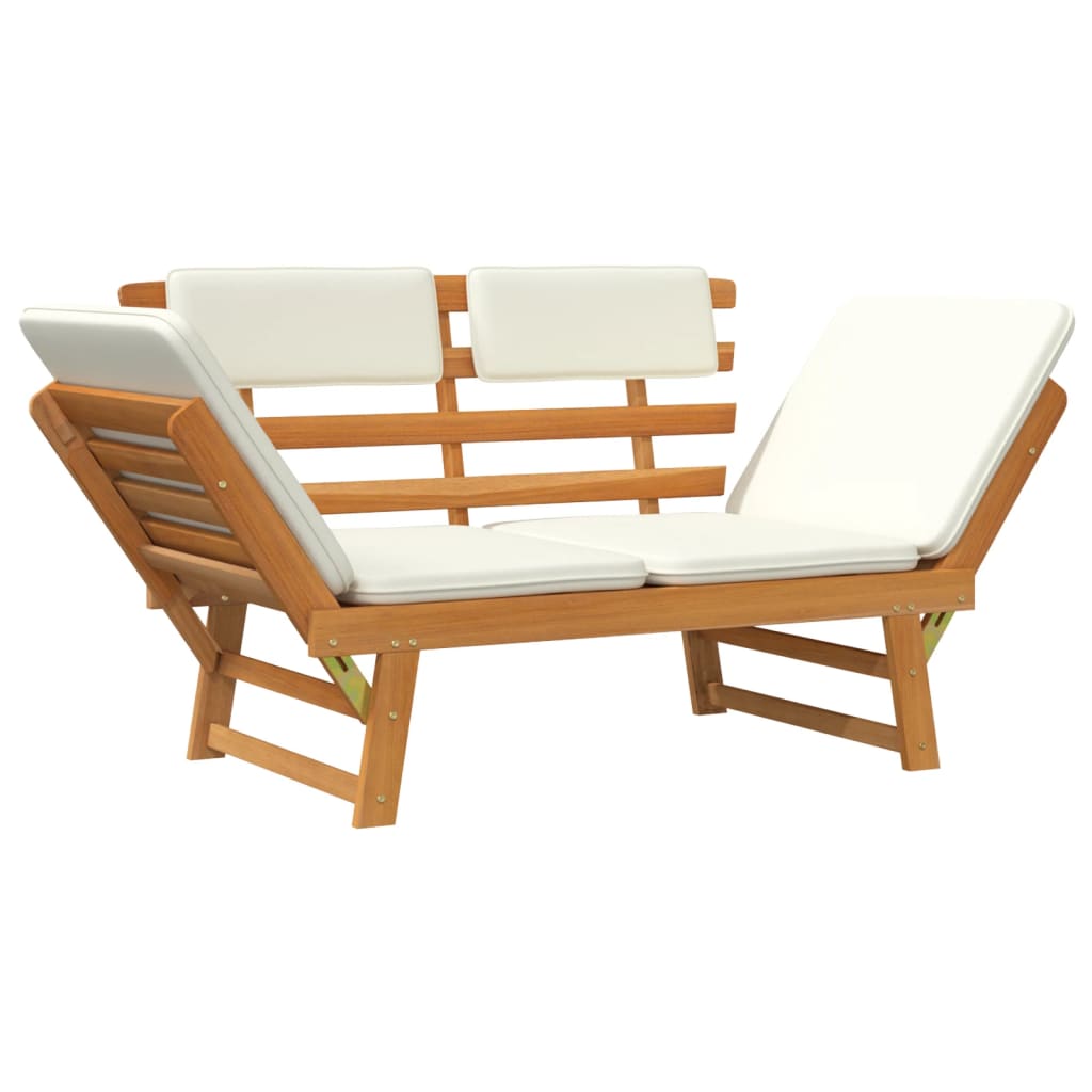 Garden bench with cushions 2-in-1 190 cm Acacia solid wood