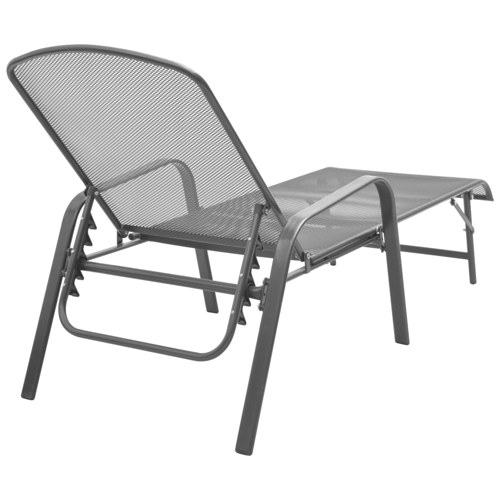 2 pcs loungers with anthracite steel table