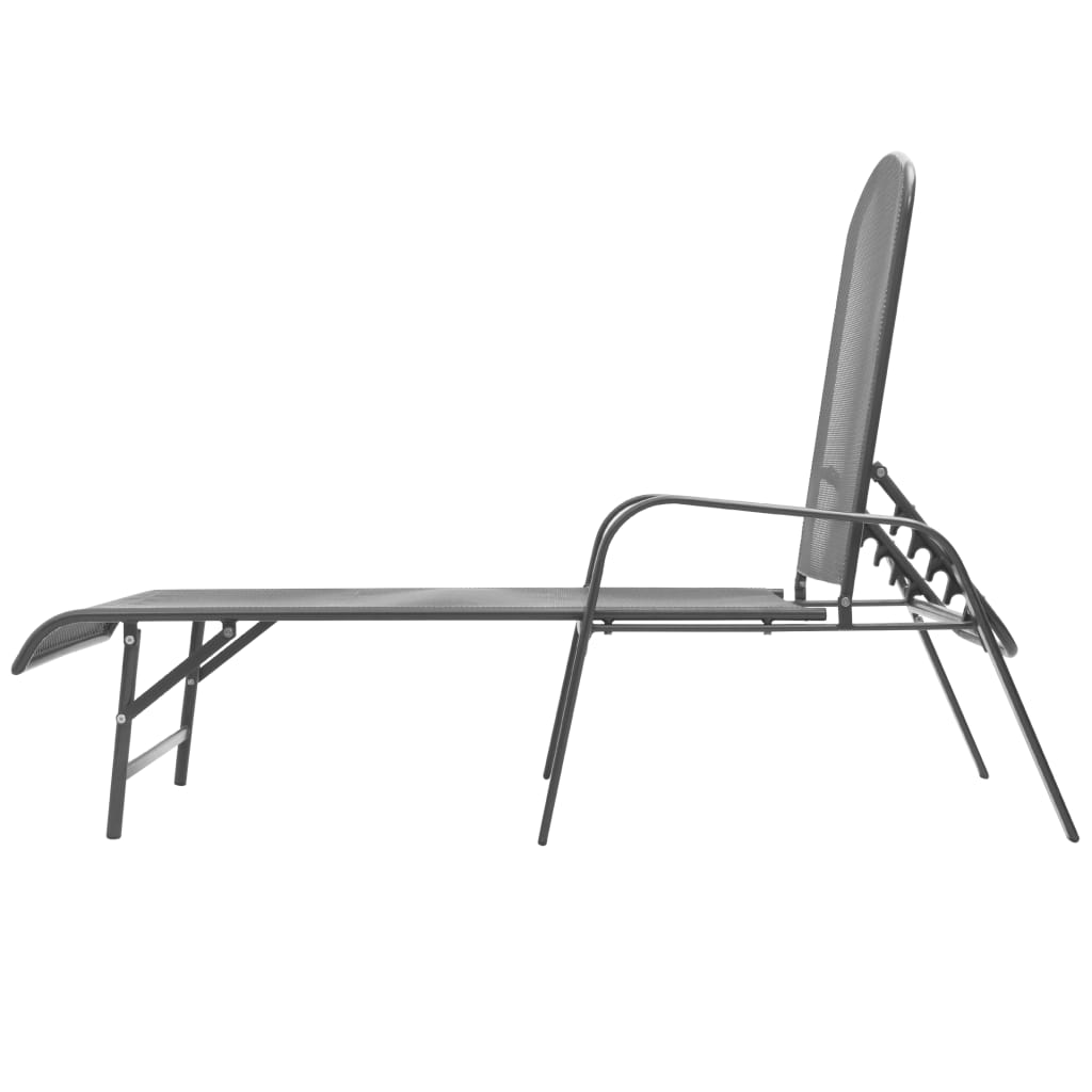 2 sedie a sdraio con tavolo in acciaio antracite
