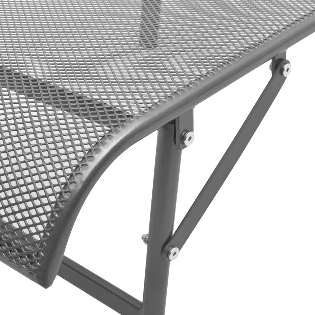 2 sedie a sdraio con tavolo in acciaio antracite