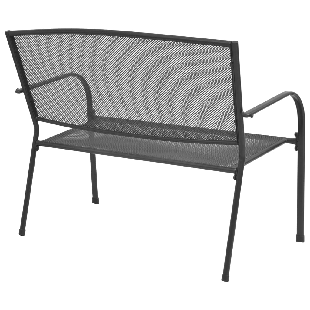 Garden bench 108 cm steel and anthracite mesh