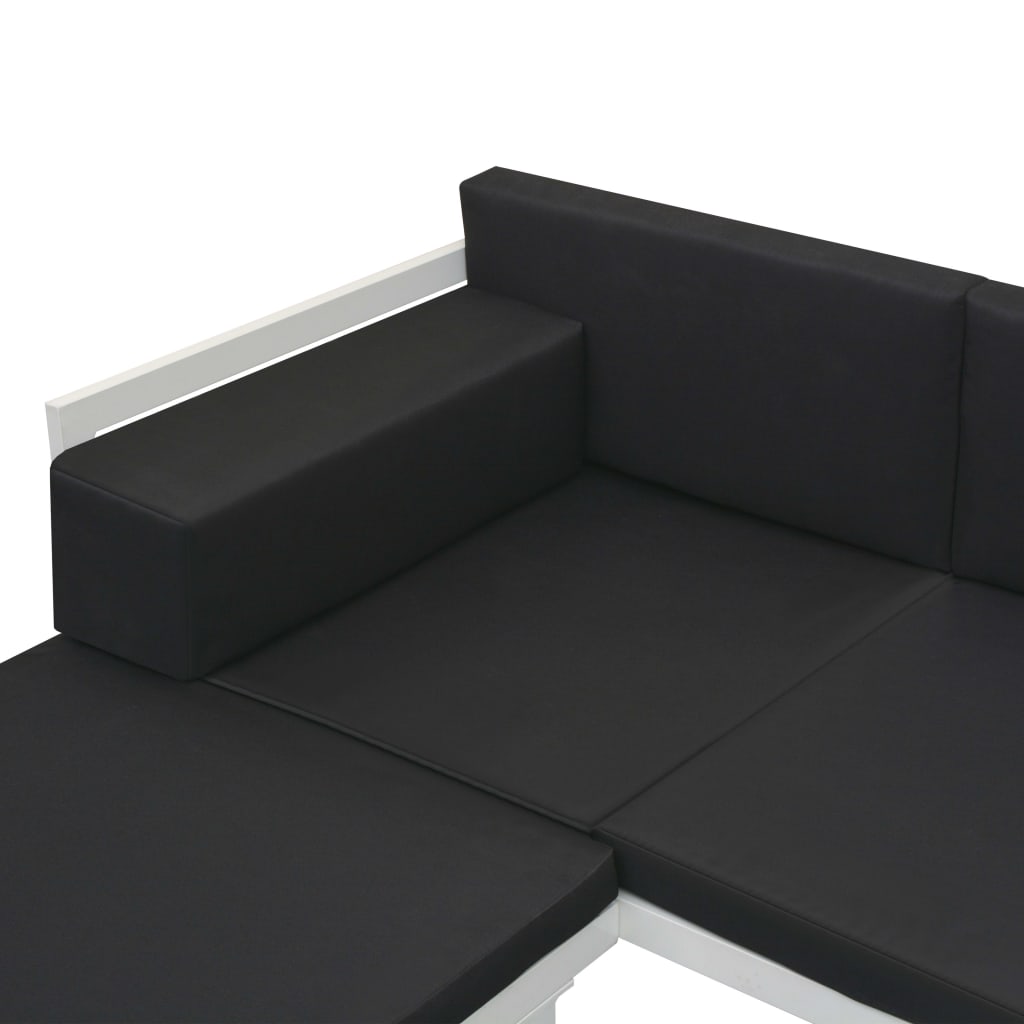 4 pcs garden furniture and black aluminum cushions