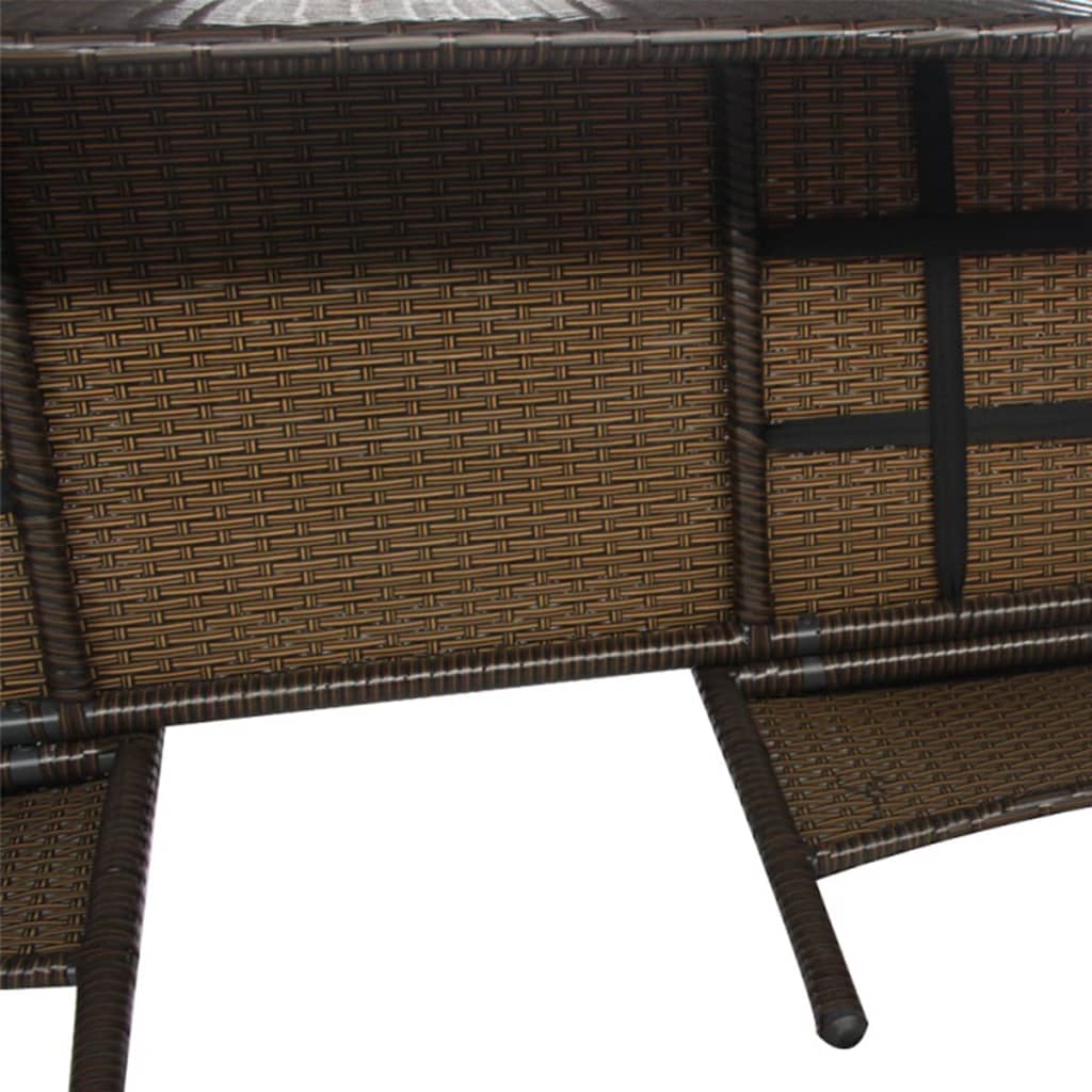 2 -seater garden sofa and brown braided resin table