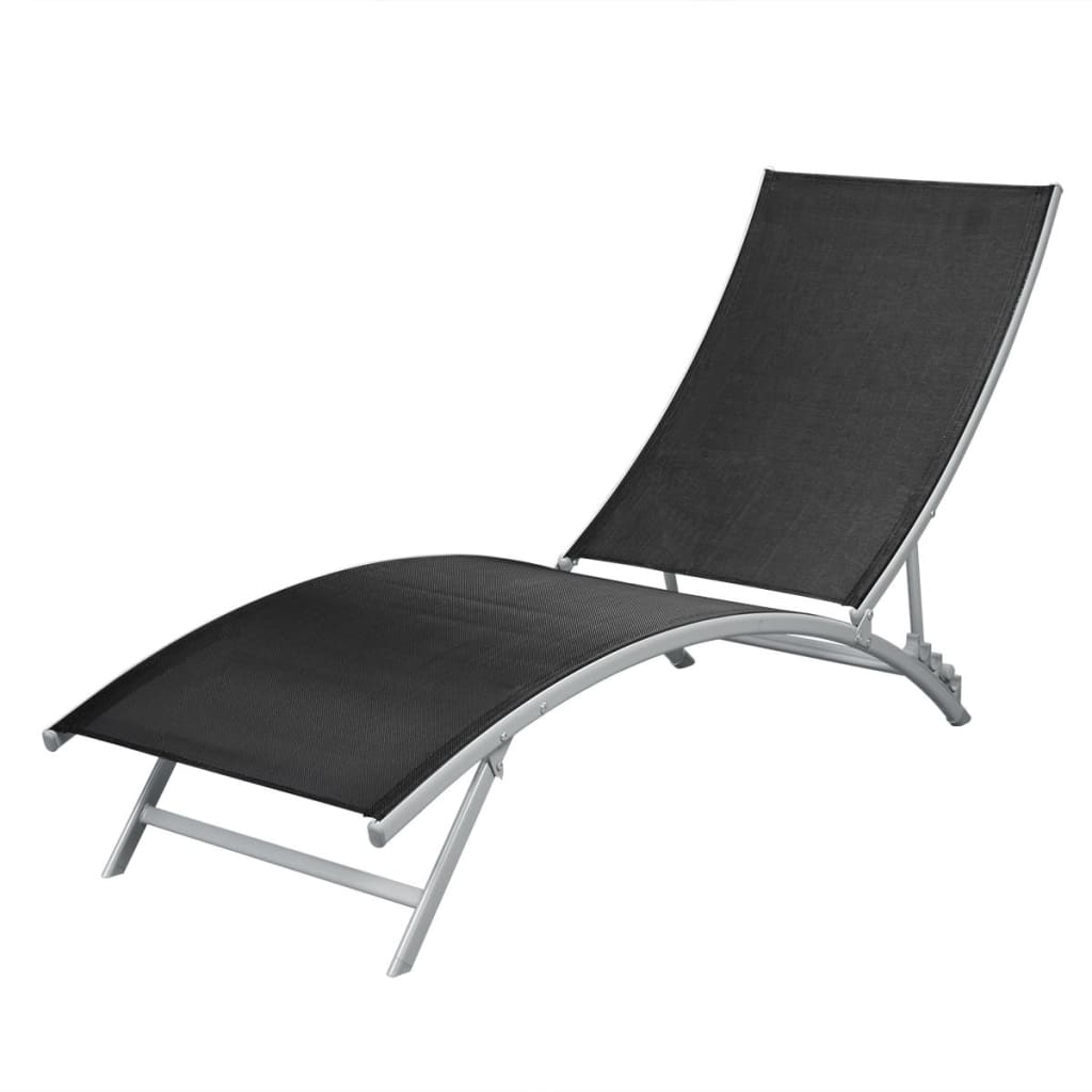 Stahl langer Stuhl und schwarzes Textilene