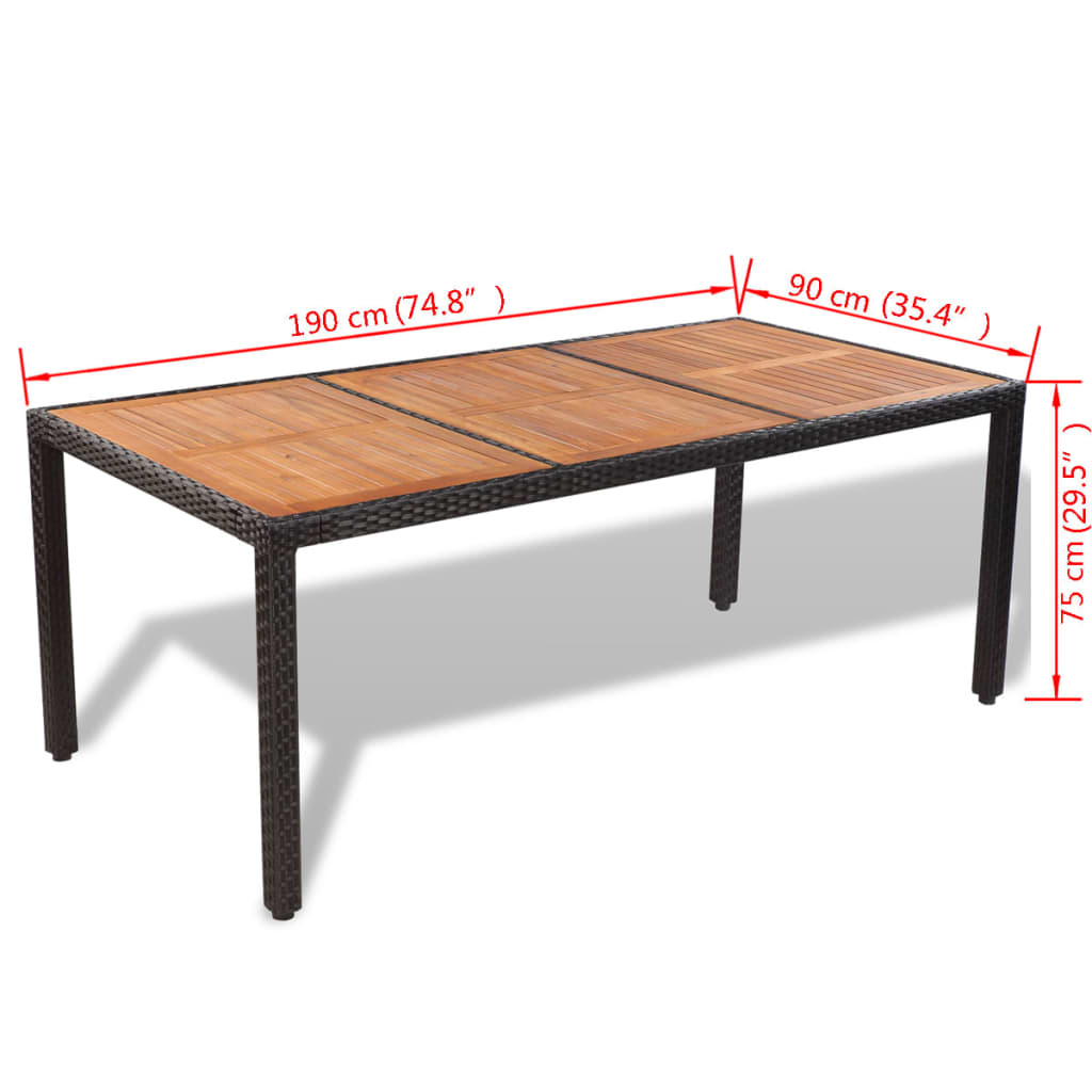 Mobili da giardino con cuscini 9 pz. Vimini in resina