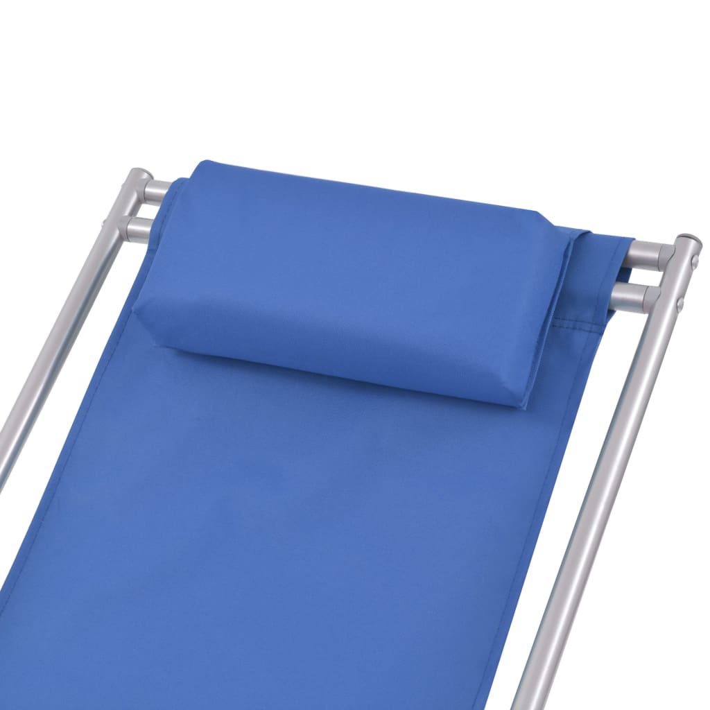 Chaises inclinables de terrasse 2 pcs Acier Bleu