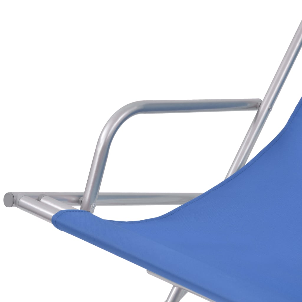 Chaises inclinables de terrasse 2 pcs Acier Bleu