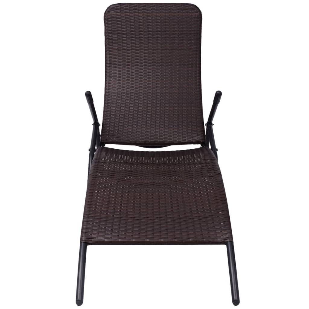Brown synthetic foldable lounge chair brown