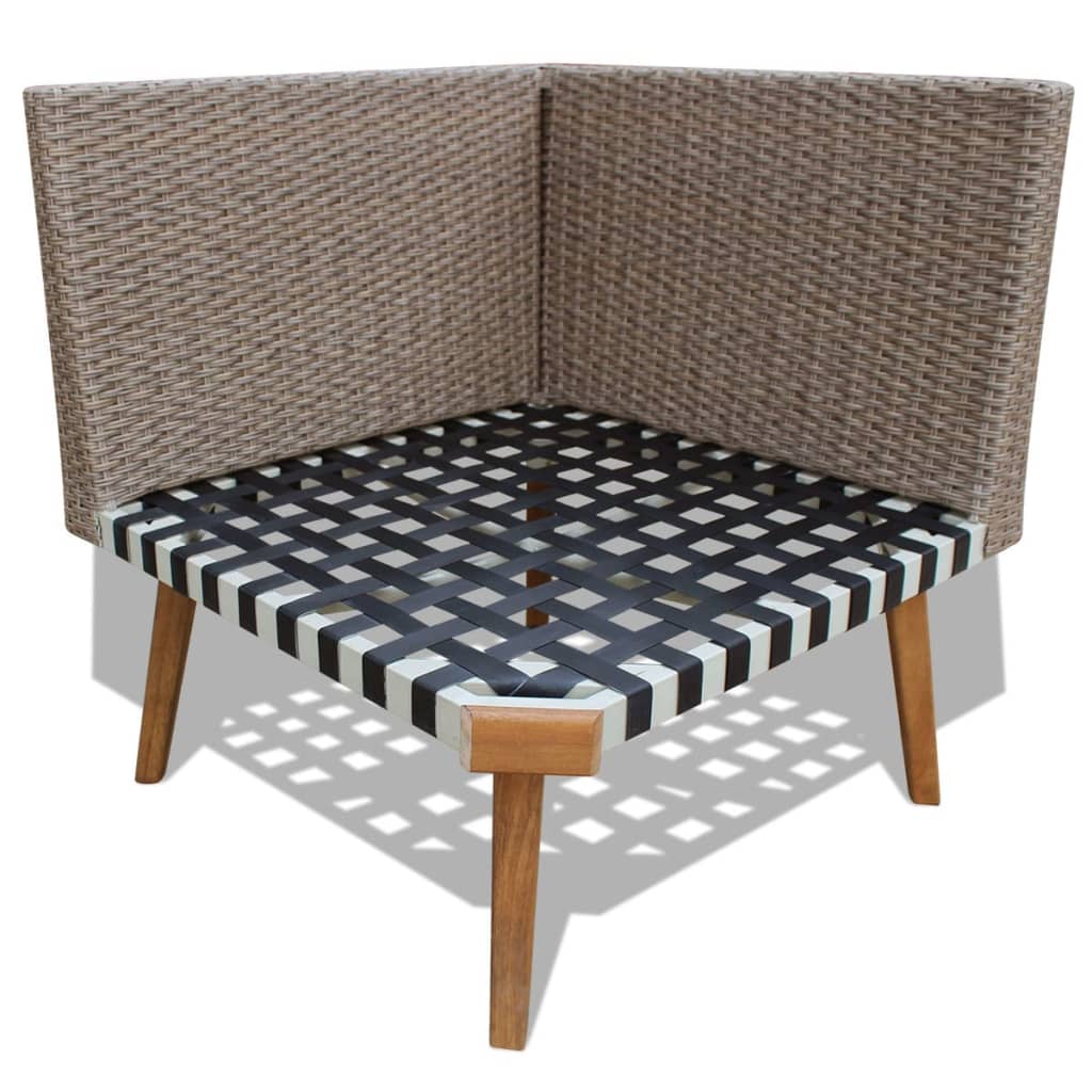 Salon de jardin 4 pcs avec coussins Résine tressée Gris