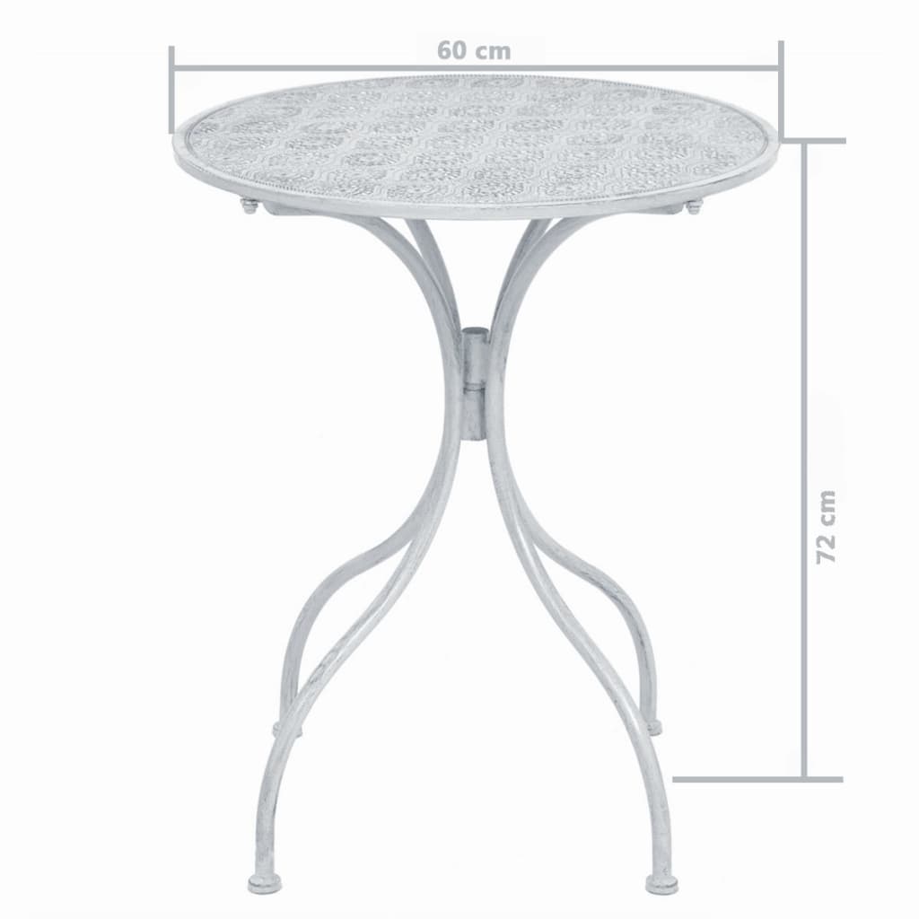 Ensemble de bistro 3 pcs Acier Blanc grisâtre