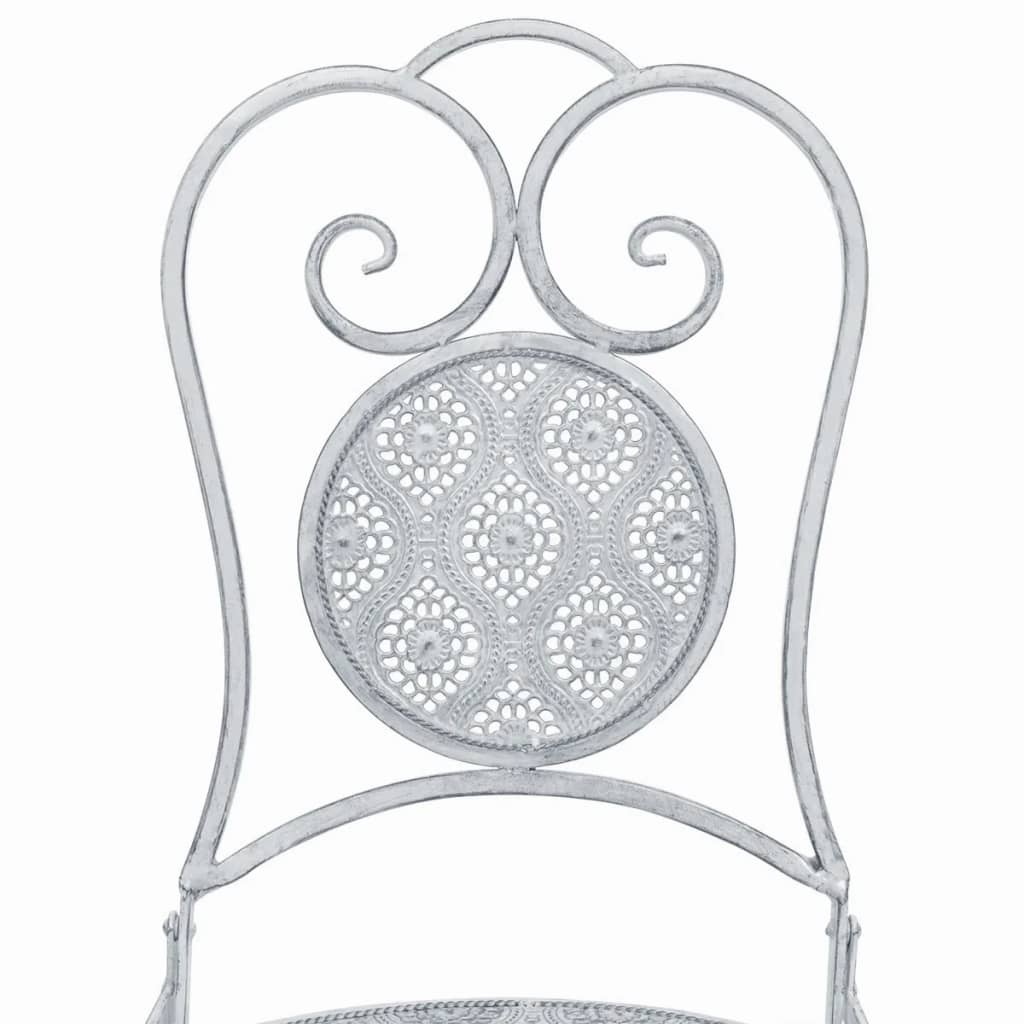 Ensemble de bistro 3 pcs Acier Blanc grisâtre