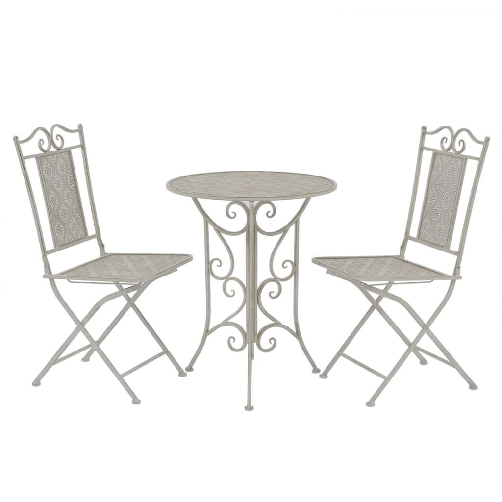 Ensemble de bistro 3 pcs Acier Gris