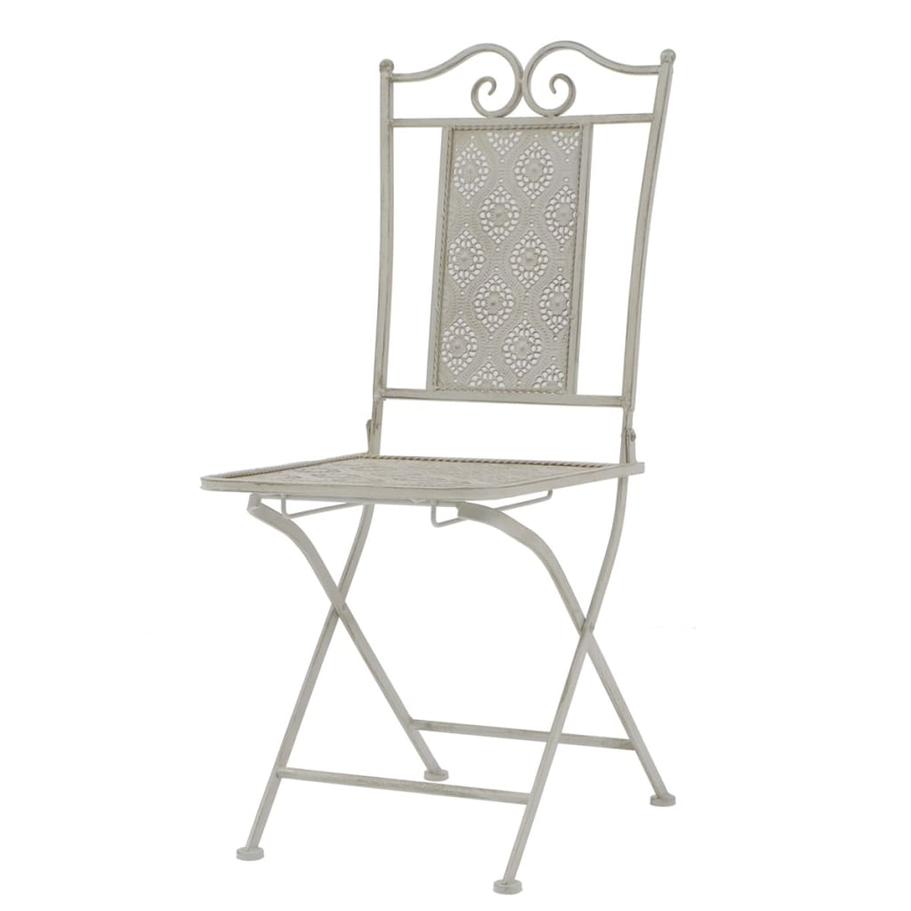 Bistro set 3 pcs gray steel