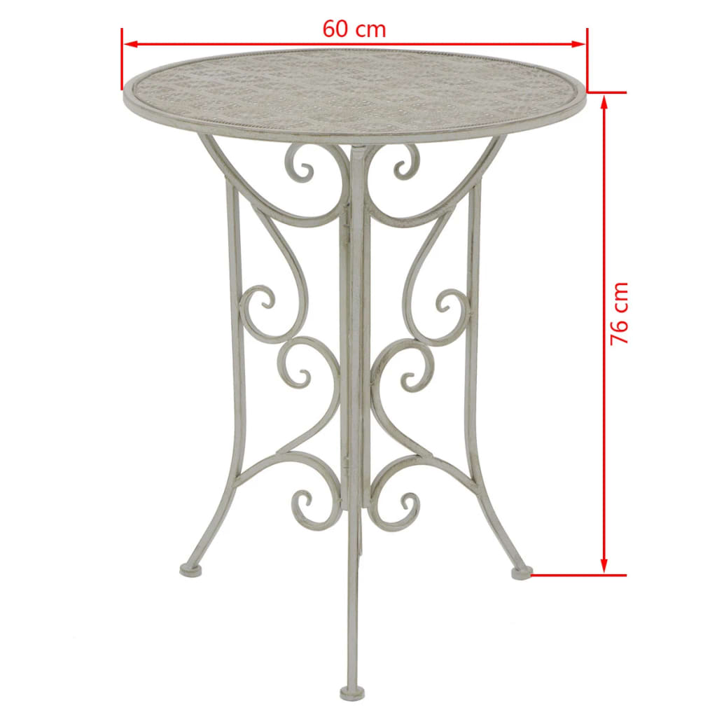 Bistro set 3 pcs gray steel