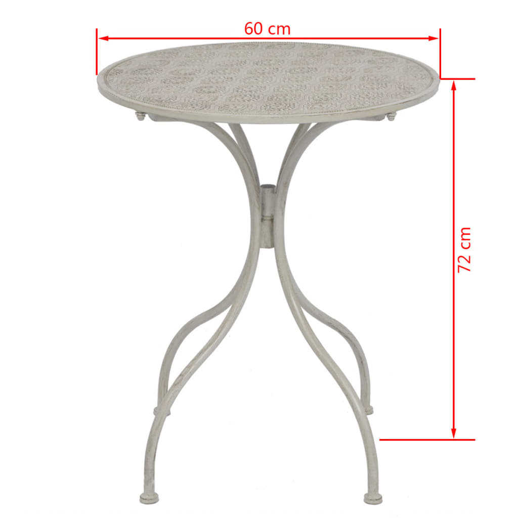 Ensemble de bistro 3 pcs Acier Gris