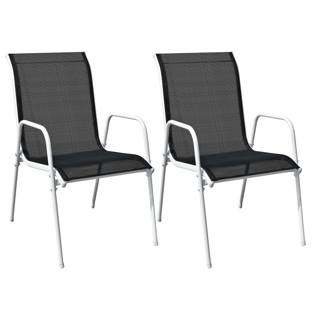 Bistro set 3 pcs black steel