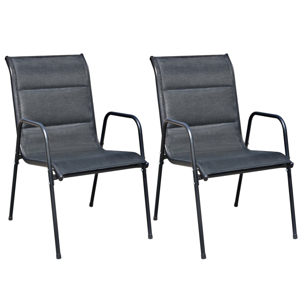 Bistro set 3 pcs black steel