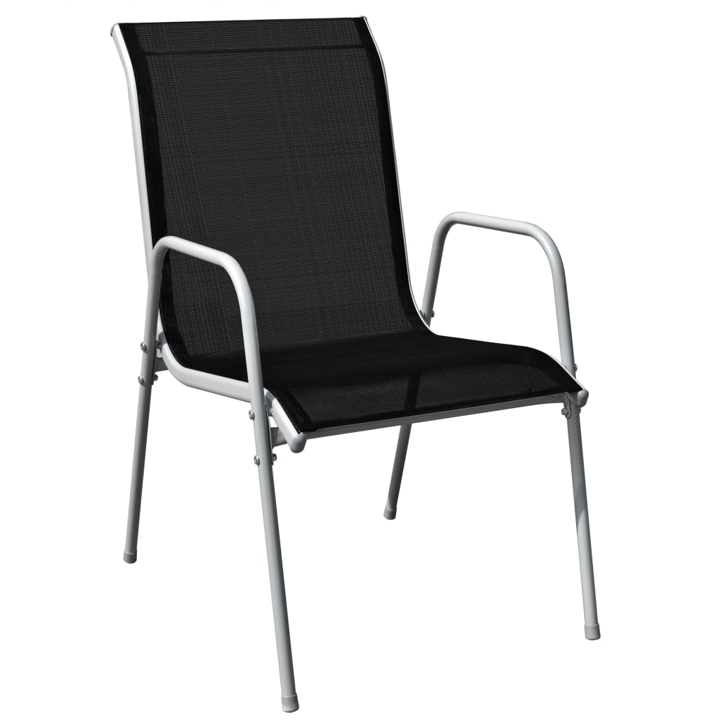 Mobilier de salle à manger d'extérieur 5 pcs Acier Noir