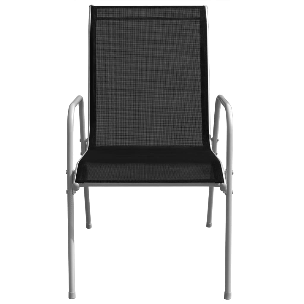 Mobilier de salle à manger d'extérieur 5 pcs Acier Noir