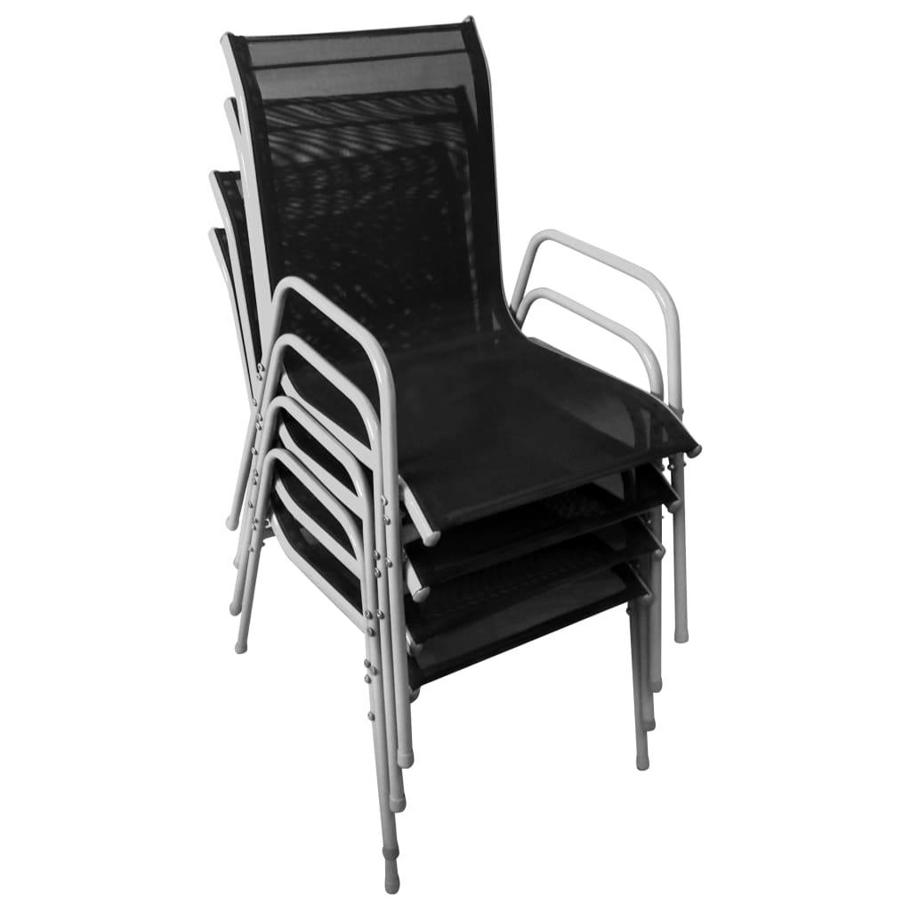 Mobilier de salle à manger d'extérieur 5 pcs Acier Noir