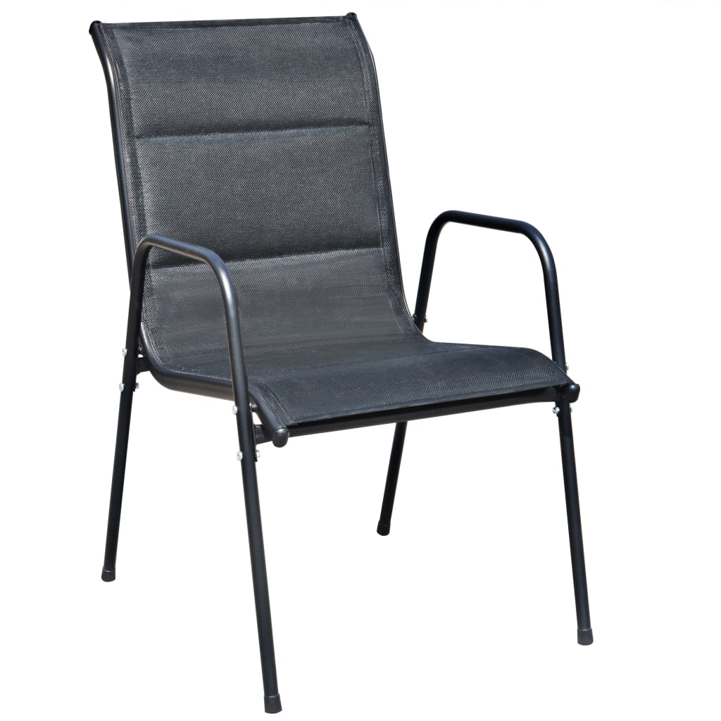 Mobilier de salle à manger d'extérieur 5 pcs Acier Noir