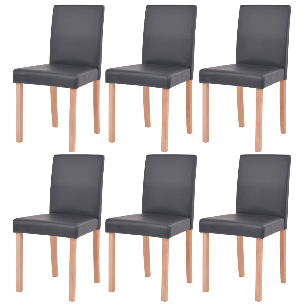 Table et chaises 7 pcs Cuir synthétique Chêne Noir